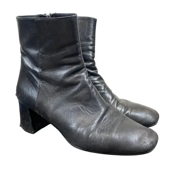 Prada | Shoes | Prada Leather Ankle Zip Boots Booties Womens  display picture 1